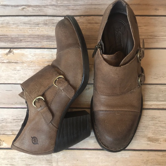 low heel born booties